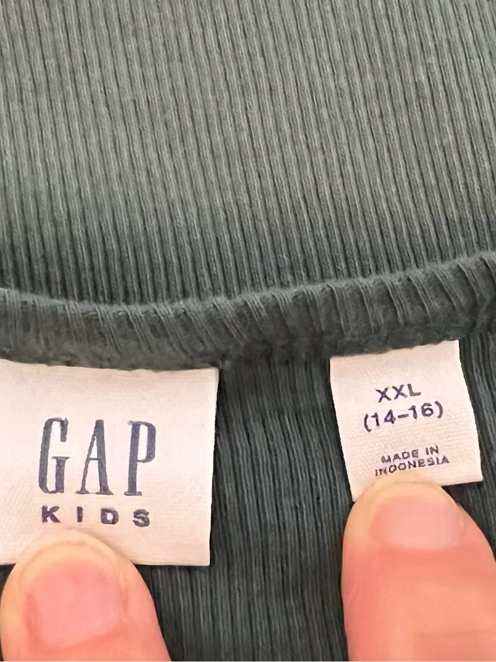 GAP Dark Green Short Sleeve Ribbed Knit Dress